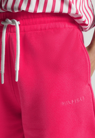 Tommy Hilfiger LOGO TERRY Shorts bright cerise pink шорты с ЛОГОТИПОМ ярко-вишнево-розовый