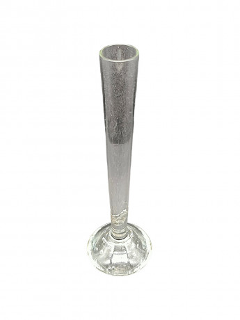 Ваза винтажная большая Bubbel Kristall, узкая, в форме пробирки, хрустальное стекло, 20.5 см, Германия, 1970-80гг.