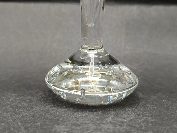 Ваза винтажная большая Bubbel Kristall, узкая, в форме пробирки, хрустальное стекло, 20.5 см, Германия, 1970-80гг.