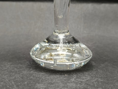 Ваза винтажная большая Bubbel Kristall, узкая, в форме пробирки, хрустальное стекло, 20.5 см, Германия, 1970-80гг.