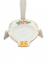 Пепельница винтажная Dresden с розовыми цветками, фарфор, 14 х 3 см, Германия, 1960-70гг.