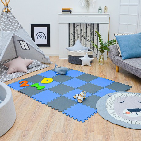 LittleTom Puzzlematte Uni Grau Dunkelblau 20 Teile Коврик-пазл Uni Grey Dark Blue 20 деталей