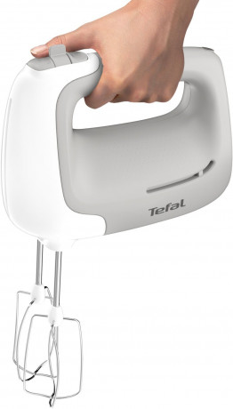 Tefal Tefal Handmixer HT450B Prep'Mix, 450 W, 5 Geschwindigkeiten, 2 Schneebesen und 2 Knethaken aus Edelstahl  Ручной миксер Tefal HT450B Prep'Mix, 450 Вт, 5 скоростей, 2 венчика и 2 насадки для теста из нержавеющей стали
