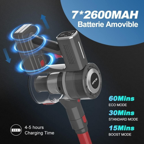 DIYUTO DIYUTO Akku-Hand-und Stielstaubsauger Ideal fur Hartboden, Teppiche, Tierhaare, 350,00 W, beutellos, 33kPa Saugleistung, 60Min Laufzeit, 6-Stufen-Filtration leicht  leise  Беспроводной ручной пылесос DIYUTO, идеально подходящий для твердых полов, к