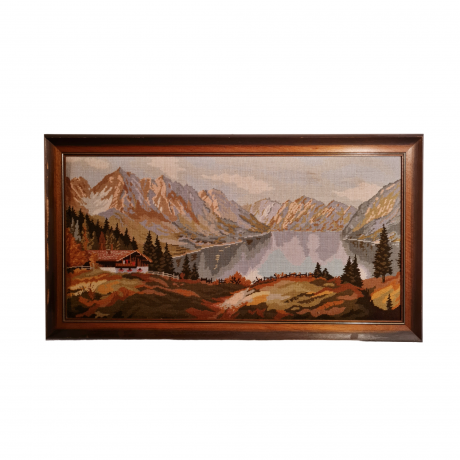 Картина винтажная с изображением пейзажа Шварцвальда, гобелен, 99 x 54,5 см, Германия, 1960-70гг.