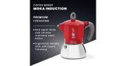 Bialetti Bialetti Moka Induction, Espressomaschine rot/silber, 4 Tassen  rot, silber Bialetti Moka Induction, эспрессо-машина красный/серебристый, 4 чашки