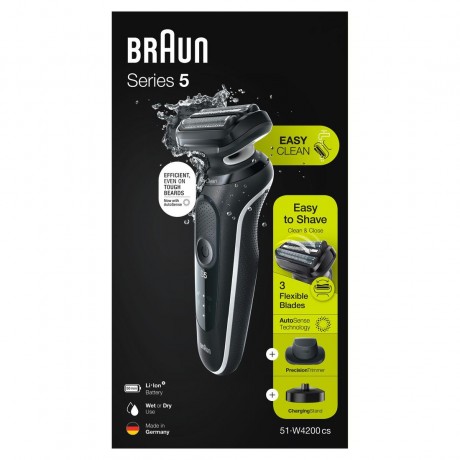 Braun Elektrischer Rasierer fur Manner quot;Series 5 51-W4200csquot; in Schwarz  Электробритва мужская "Series 5 51-W4200cs" в черном