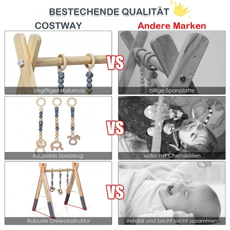 COSTWAY® Spielbogen mit 3 abnehmbaren Kinderspielzeugen Игровая арка с 3 съемными детскими игрушками