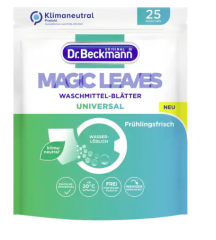 Dr. Beckmann Magic Leaves Waschmittelblatter Universal Fruhlingsfrisch 3Stk (75pcs), Листы для стирки универсальные для белого и цветного белья со свежим ароматом, 3 упаковки по 25 шт (75шт)