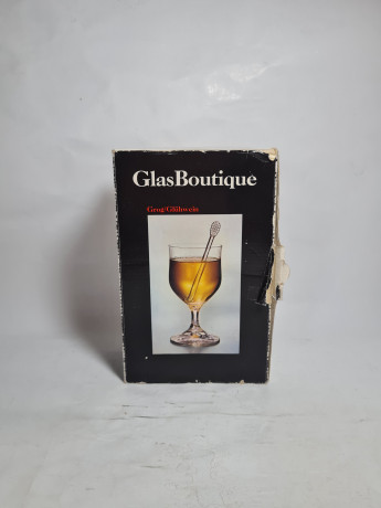 Набор бокалов винтажных Schott Zweisel / Glas Boutique с ложками, заводская упаковка, стекло, 3 шт., Германия, 13 см, 1970-80гг.