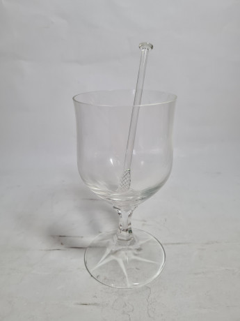 Набор бокалов винтажных Schott Zweisel / Glas Boutique с ложками, заводская упаковка, стекло, 3 шт., Германия, 13 см, 1970-80гг.