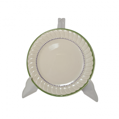 Zeller Keramik Винтажная тарелка с фактурным краем и зеленым ободком, 17,5см, Германия, 1960-70гг.