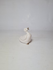 Santa Rufina im Still  Белая фарфоровая фигурка "Гусь с золотым клювом", 7 x 6 см, Германия, 1960-70гг.