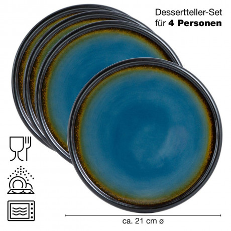 Moritz & Moritz Moritz & Moritz Dessertteller 4-tlg. REACTIV blau Десертные тарелки Moritz & Moritz 4 шт. РЕАКТИВНЫЙ