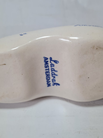 Laddrah Amsterdam Башмачок, белый фарфор с синим рисунком, ручная роспись, 15 x 7 см, Голландия, 1960-70гг.