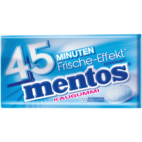 Mentos Kaugummi Peppermint 45 Minuten Frische-Effekt Мятная Жевательная резинка 28 шт.