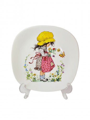 Тарелка декоративная винтажная Schirnding Bavaria, детская тематика, квадратная, фарфор, Германия, 1970-80гг.