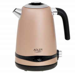 JUNG JUNG Wasserkocher ADLER AD1295G Wasserkocher mit Temperatureinstellung Digital Kettle, 1.7 l, 2200 W, Edelstahl LCD Display 360° Basis, Wasserkessel Wasser kochen Kettle  Чайник JUNG Чайник ADLER AD1295G с регулировкой температуры, цифровой чайник, 1