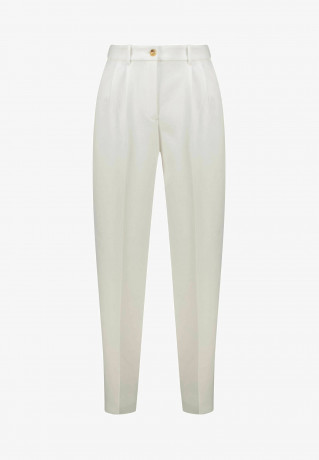 Tommy Hilfiger TAPERED PLEATED Trousers offwhite ЗАУЖЕННЫЕ СО СКЛАДКАМИ Брюки от белого