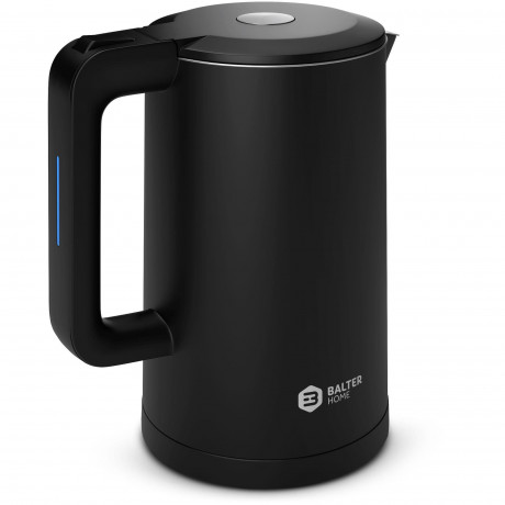 Balter Balter Wasserkocher WK-4, Edelstahl, 1,7 Liter, Doppelwand Design, BPA frei, LED, schwarz  Чайник Balter WK-4, нержавеющая сталь, 1,7 литра, конструкция с двойными стенками, без BPA, светодиод, черный