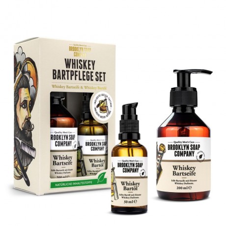 Brooklyn Soap Whiskey Bart Set Whiskey Bartol & Bartshampoo  Whiskey Beard Set Шампунь для бороды и виски Bartol