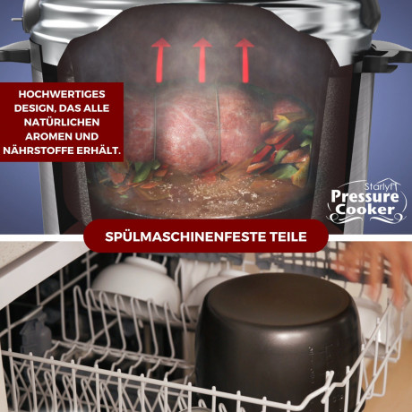 Starlyf Starlyf Reiskocher Pressure Cooker, 800 W, Schnellkochtopf, Multikocher, 8 Programme, Antihaftbeschichtung  Скороварка Starlyf Rice Cooker, 800 Вт, скороварка, мультиварка, 8 программ, антипригарное покрытие