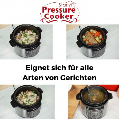 Starlyf Starlyf Reiskocher Pressure Cooker, 800 W, Schnellkochtopf, Multikocher, 8 Programme, Antihaftbeschichtung  Скороварка Starlyf Rice Cooker, 800 Вт, скороварка, мультиварка, 8 программ, антипригарное покрытие