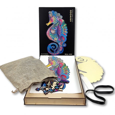 ANIWOOD Holz-Puzzle Seepferdchen M (150 Teile) Деревянный пазл Морской конек М (150 деталей)