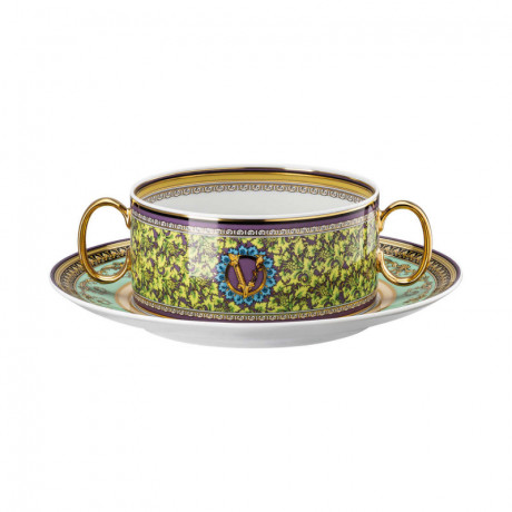 Rosenthal meets Versace Rosenthal Versace Barocco Mosaic Suppentasse 0,30 L mit Untertasse 17 cm Чашка для супа Rosenthal Versace Barocco Mosaic 0,30 л с блюдцем 17 см