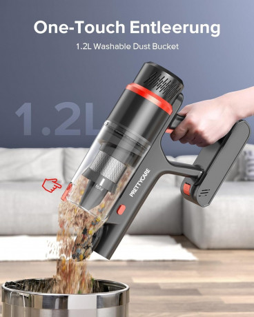 PRETTYCARE PRETTYCARE Akku-Hand-und Stielstaubsauger, 420,00 W, Beutellos, 33000Pa/420W kabelloser Staubsauger Touchscreen Bis zu 55 Min Laufzeit  Беспроводной ручной пылесос PRETTYCARE, 420,00 Вт, без мешка, беспроводной пылесос 33000 Па/420 Вт с сенсорн