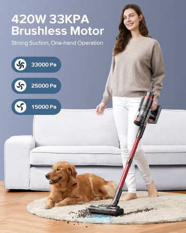 PRETTYCARE PRETTYCARE Akku-Hand-und Stielstaubsauger, 420,00 W, Beutellos, 33000Pa/420W kabelloser Staubsauger Touchscreen Bis zu 55 Min Laufzeit  Беспроводной ручной пылесос PRETTYCARE, 420,00 Вт, без мешка, беспроводной пылесос 33000 Па/420 Вт с сенсорн