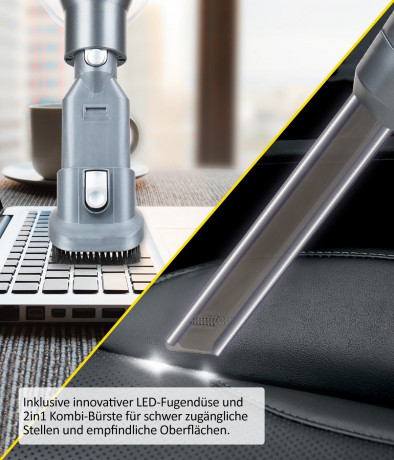 Genius Genius Akku-Stielstaubsauger INVICTUS X8 PRO Akkustaubsauger Set 12-tlg. Handstaubsauger, beutellos HEPA Filter, 400 Watt Wechselbarer Akku  Беспроводной пылесос Genius INVICTUS X8 PRO Беспроводной пылесос, набор из 12 предметов. Ручной пылесос, HE