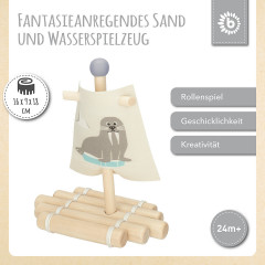 bieco Kinder Boot Spielzeug Holz 20x18 cm Badewannenspielzeug Wasserspielzeug Badespass Badespielzeug Детская игрушка-лодочка из дерева 20x18 см