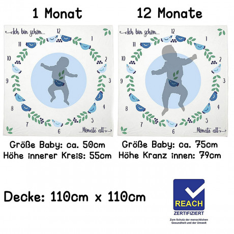 Fantifant Meilenstein-Fotodecke fur Babys Детское фотоодеяло Milestone