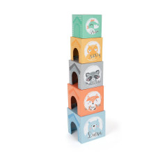 Small Foot Stapelwurfel \/ Stapelturm Tiere pastel mit Name personalisiert Штабелируемые кубики / штабелируемые башни животных пастель