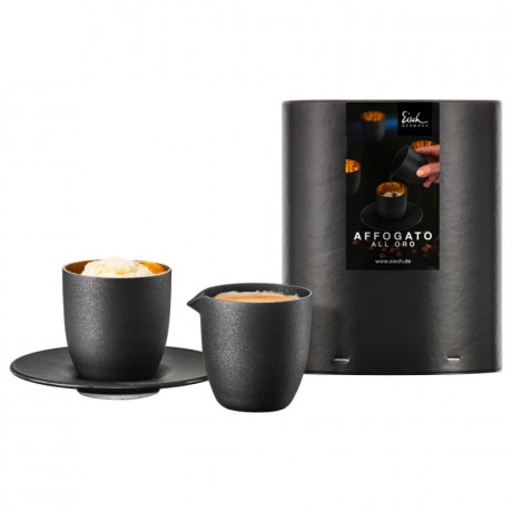 Eisch Eisch Cosmo schwarz gold Affogato al oro Glas mit Kannchen Set 2-tlg. Eisch Cosmo черное золото Affogato al oro стакан с кувшином, набор из 2 предм.