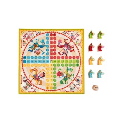 Janod Rauswurf-Spiel\/ Ludo-Spiel Carrousel Kicking Game / Ludo Game Carrousel