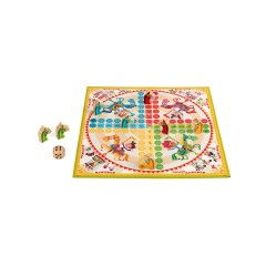 Janod Rauswurf-Spiel\/ Ludo-Spiel Carrousel Kicking Game / Ludo Game Carrousel