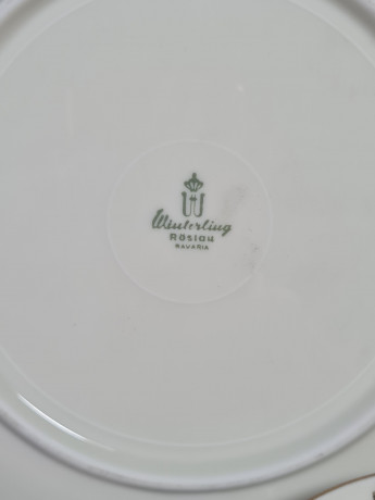 Чайное трио винтажное Winterling Marktleuthen Bavaria "Желтая роза в золотом орнаменте", фарфор, Германия, 1960-70гг.