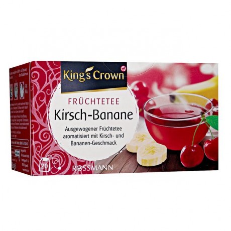 King's Crown Fruchtetee Kirsch-Banane Фруктовый чай Вишня Банан сбалансированный вкус с ароматом вишни и банана 60 г