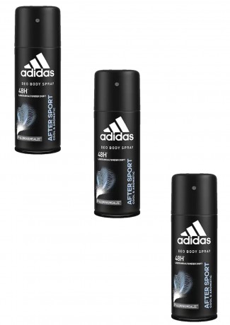 adidas men Deospray After Sport, Адидас Дезодорант спрей для тела After Sport 48 часов, 150 мл,  3 штуки