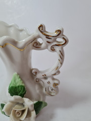 Ваза с фактурной розой "Чайная роза", 9см x 12.5см, Тайвань, 1960-70гг.