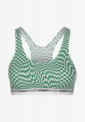 Tommy Hilfiger UNLINED BRALETTE PRINT Medium support sports bra warped check UNLINED BRALETTE PRINT Спортивный бюстгальтер со средней поддержкой деформированный чек