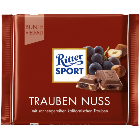 Ritter Sport Trauben-Nuss Молочный шоколад с изюмом и фундуком 100г