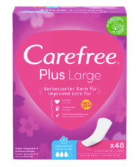 Carefree Slipeinlage Plus Large mit Frischeduf, Прокладки ежедневные Large Plus Fresh с ароматом свежести, 48 шт, 12 упаковок (576 шт)