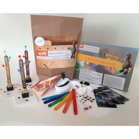 myExperimentSet LED am Steckerl 3-er Pack– Forschen mit Stromkreis und Kupferband – Werkpackung Светодиод на штекере 3 шт.