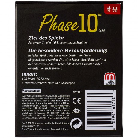 Mattel Mattel Games Phase 10 Игры Mattel