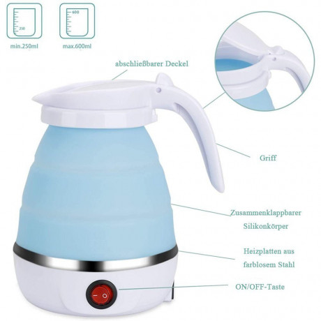 KULER KULER Wasserkocher Reise-Wasserkocher, Faltbarer Wasserkessel, Blau  KULER Чайник Дорожный чайник Складной чайник Синий