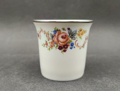 Набор чашек винтажных для эспрессо Waldsassen с цветочным декором, фарфор, 2 шт., 7 х 6 см, Германия, 1960-70гг.