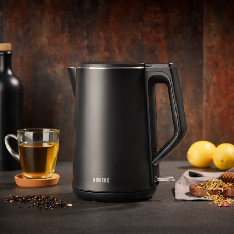 N8WERK N8WERK Wasserkocher Teekocher 360 Grad drehbar, 1.5 l, 2200 W, Midnight Edition 1,5l  Чайник N8WERK, вращающийся на 360 градусов, 1,5 л, 2200 Вт, Midnight Edition 1,5 л